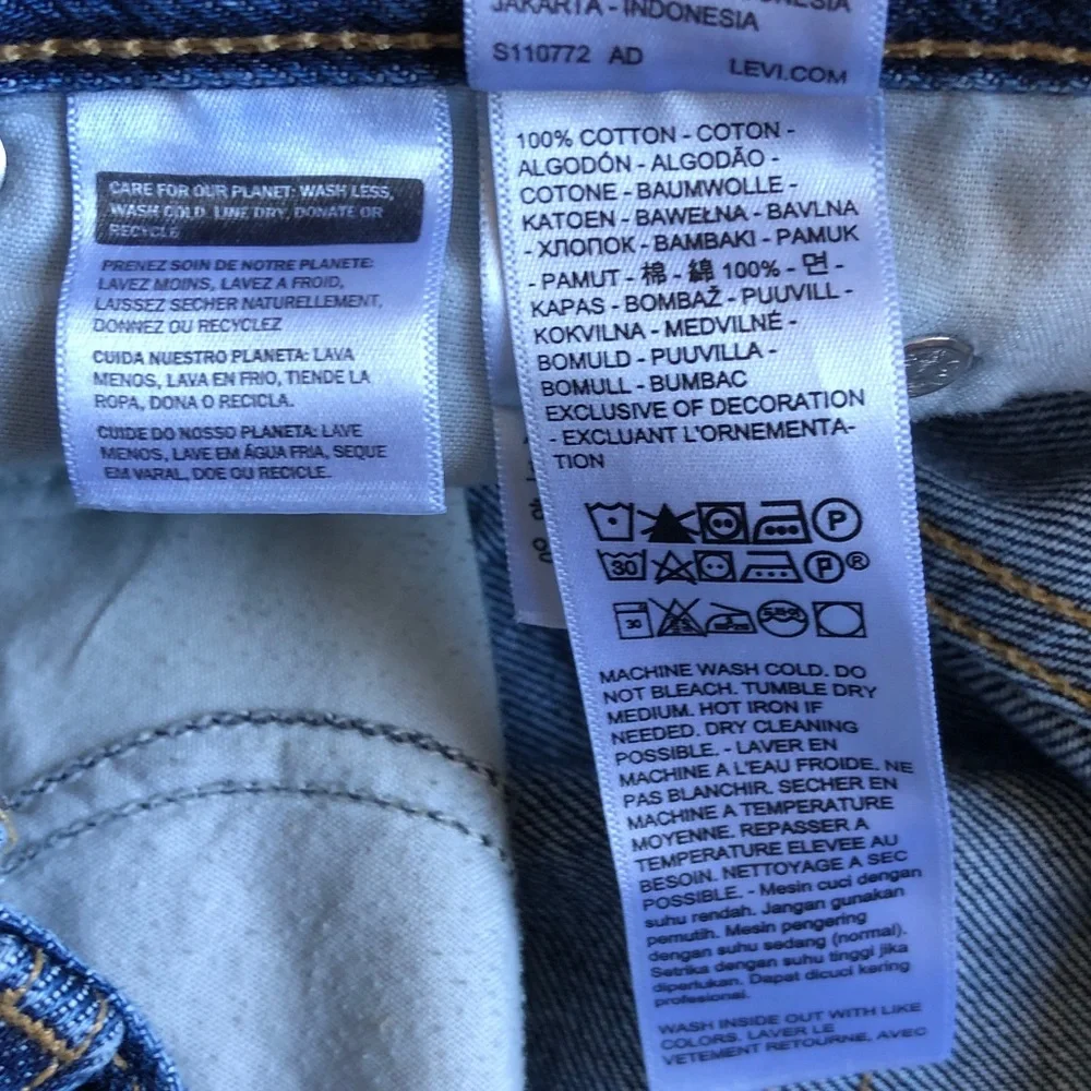 Levi’s 94 Baggy Shorts Jean Denim Dark Wash 25 100% Cotton